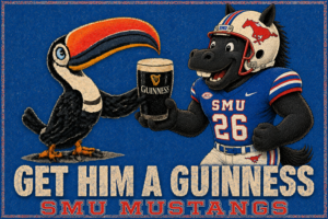 Get Him a Guinness SMU Mustangs Mascot Wall Art