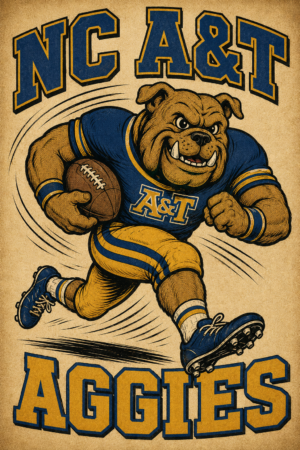 Blue and Gold Bulldog Football Aggies Wall Art