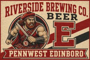 Riverside Brewing Co. Beer 5 Pennwest Edinboro Sign