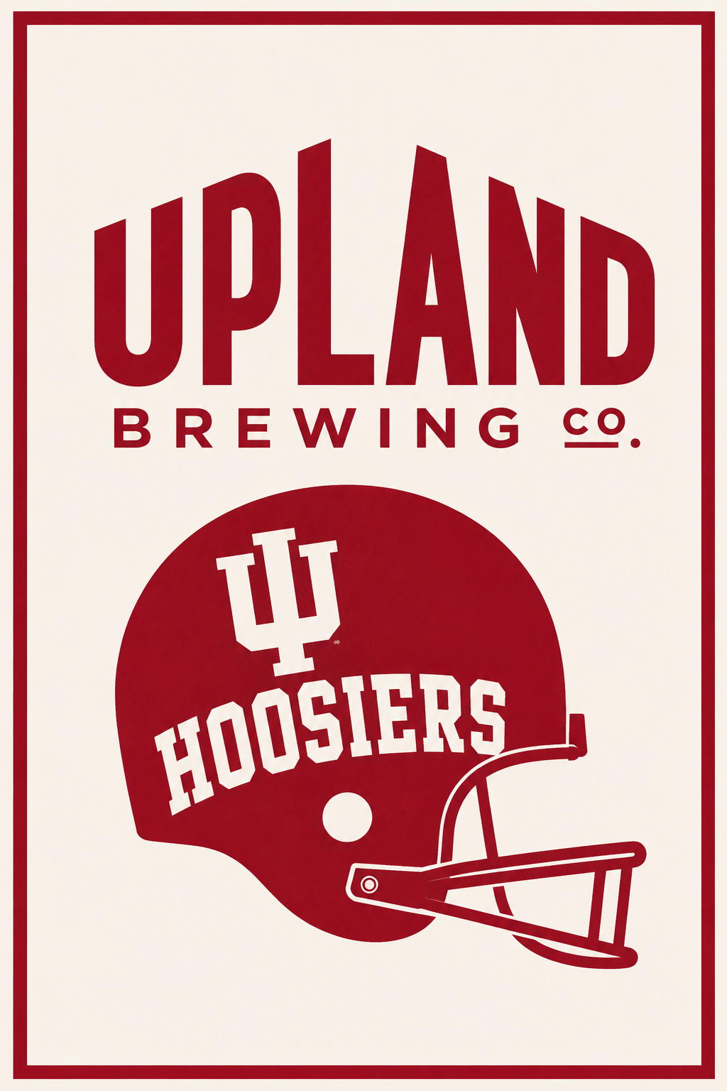 Upland Brewing Co Hoosiers Football Helmet Wall Art Print