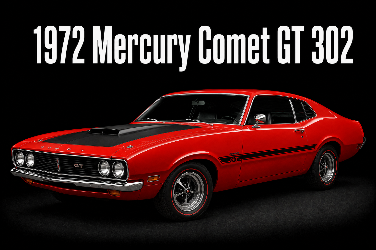 1972 Mercury Comet GT Red Classic Car Wall Art