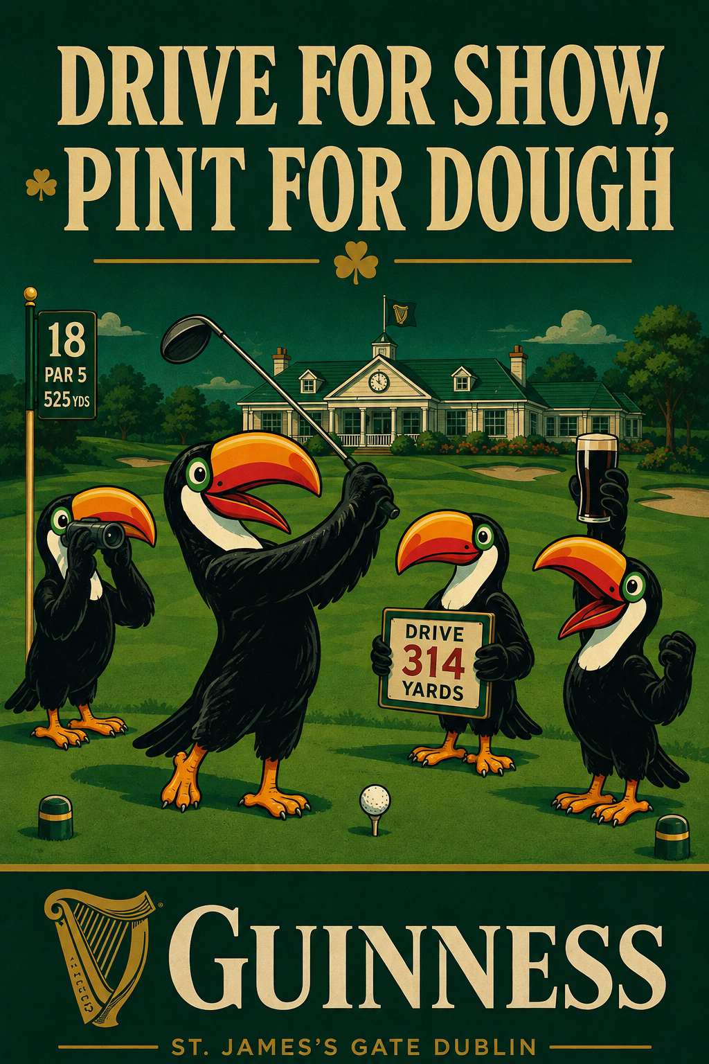 Guinness Toucan Golf Course Drive for Show Poster