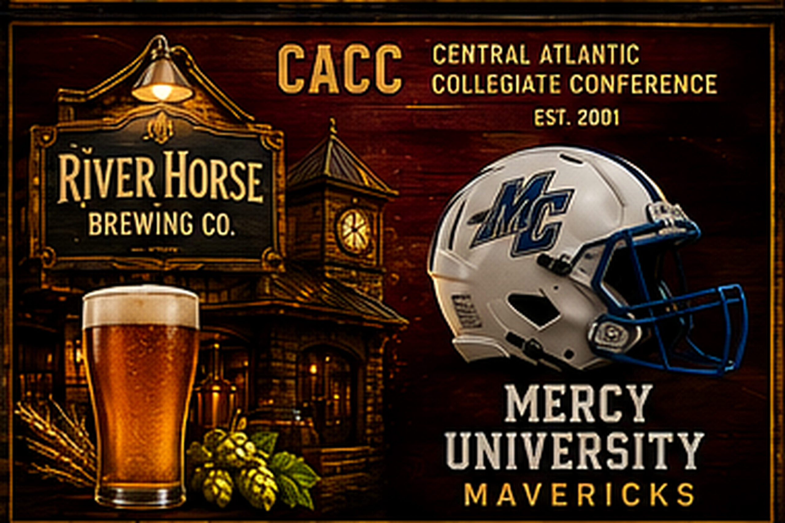 Mercy University Mavericks Football Brewery-Themed Wall Art