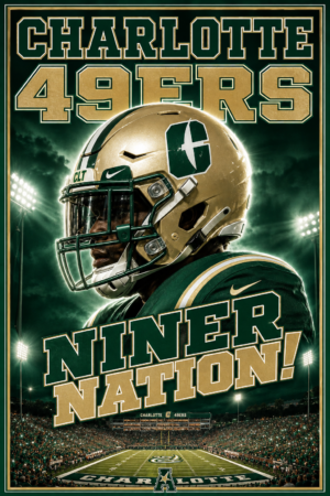 Charlotte 49ers Niner Nation Football Wall Art