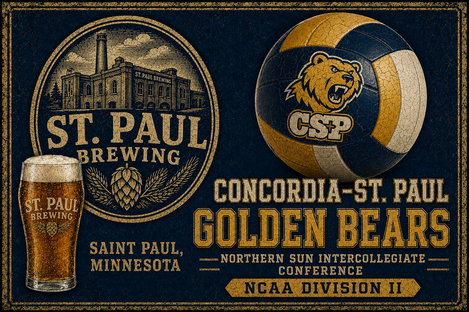 St. Paul Brewing Concordia Golden Bears Vintage-Style Wall Art