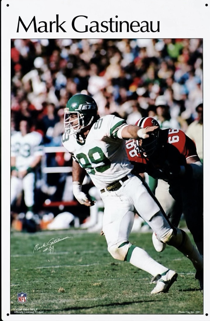 Mark Gastineau New York Jets #99 Football Action Photo Sign