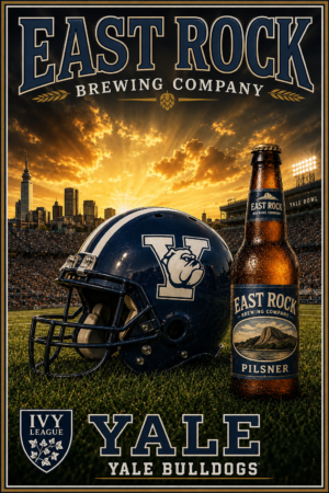 East Rock Brewing Company Yale Bulldogs Football Wall Art