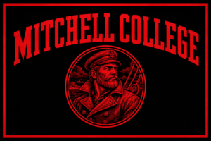 Mitchell College Sailor Captain Black and Red Graphic