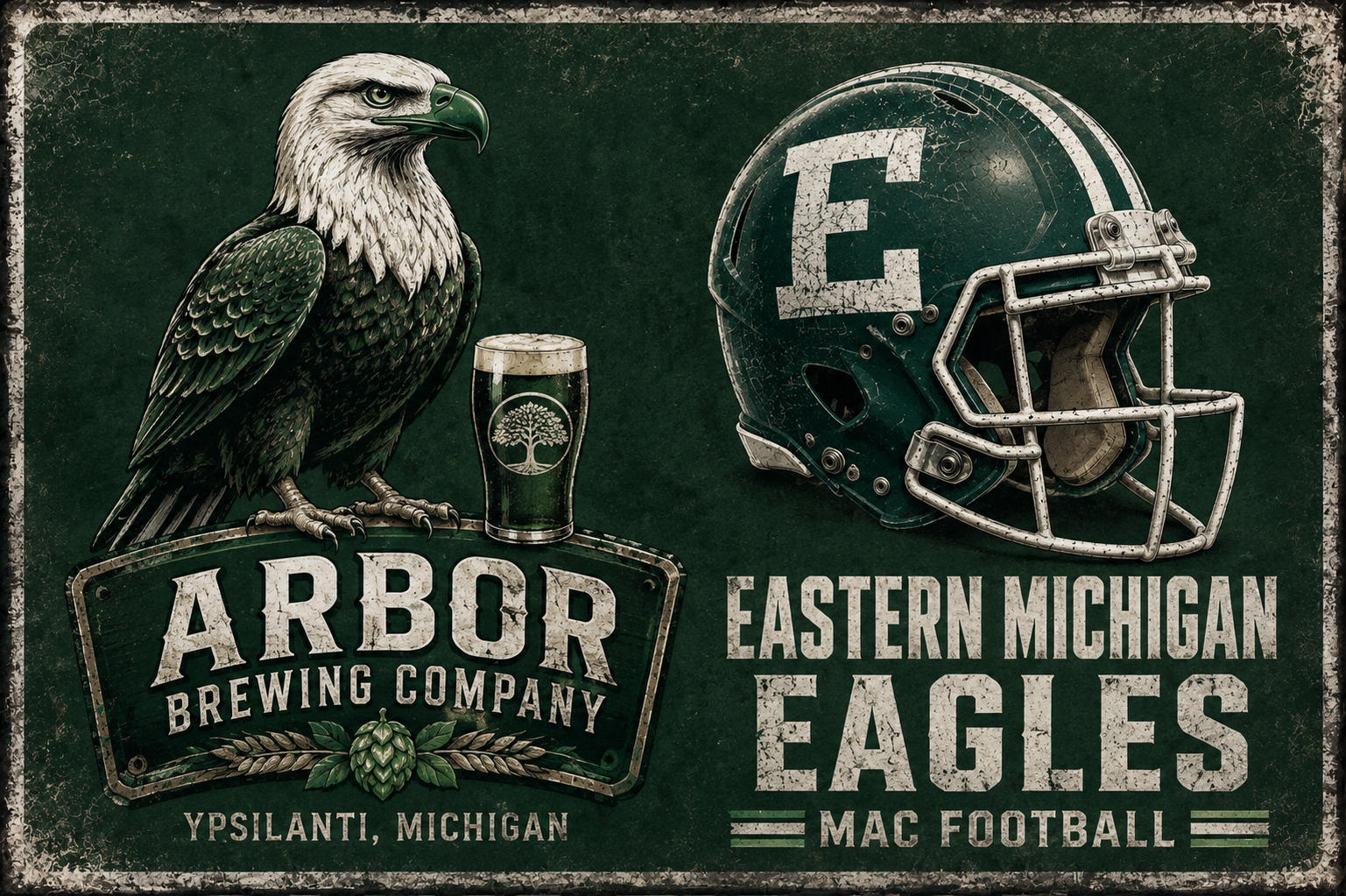 Eastern Michigan Eagles Eagle Football Brewery Wall Art