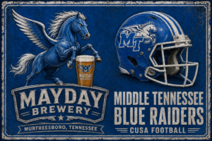 Mayday Brewery Middle Tennessee Blue Raiders Football Wall Art