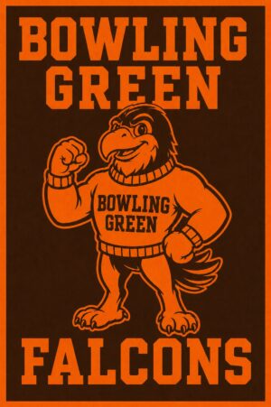 Bowling Green Falcons Orange and Black Mascot Wall Art