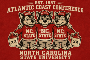NC State Wolf Trio Atlantic Coast Conference Wall Art