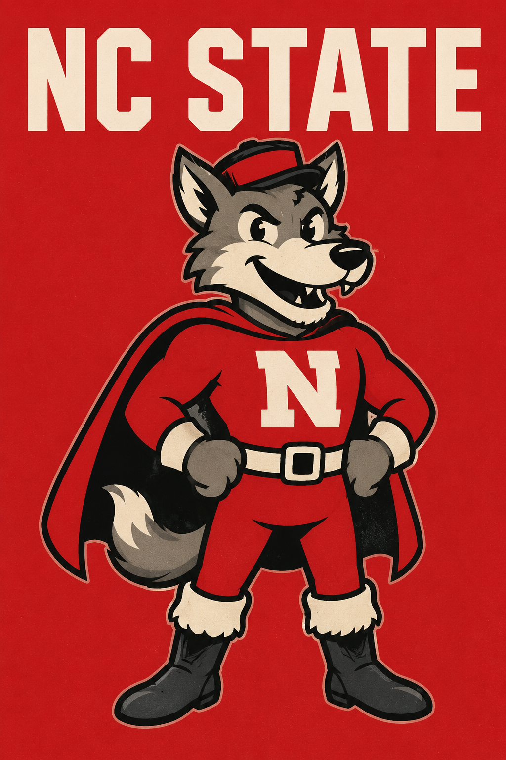 NC State Wolf Superhero Graphic Print Design
