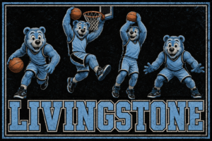 Livingstone Basketball Bears Retro Sports Wall Art