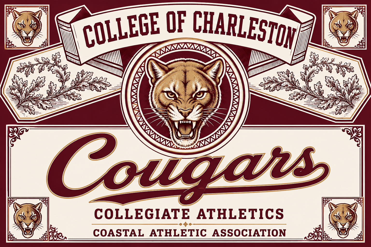 College of Charleston Cougars Collegiate Athletics Wall Art