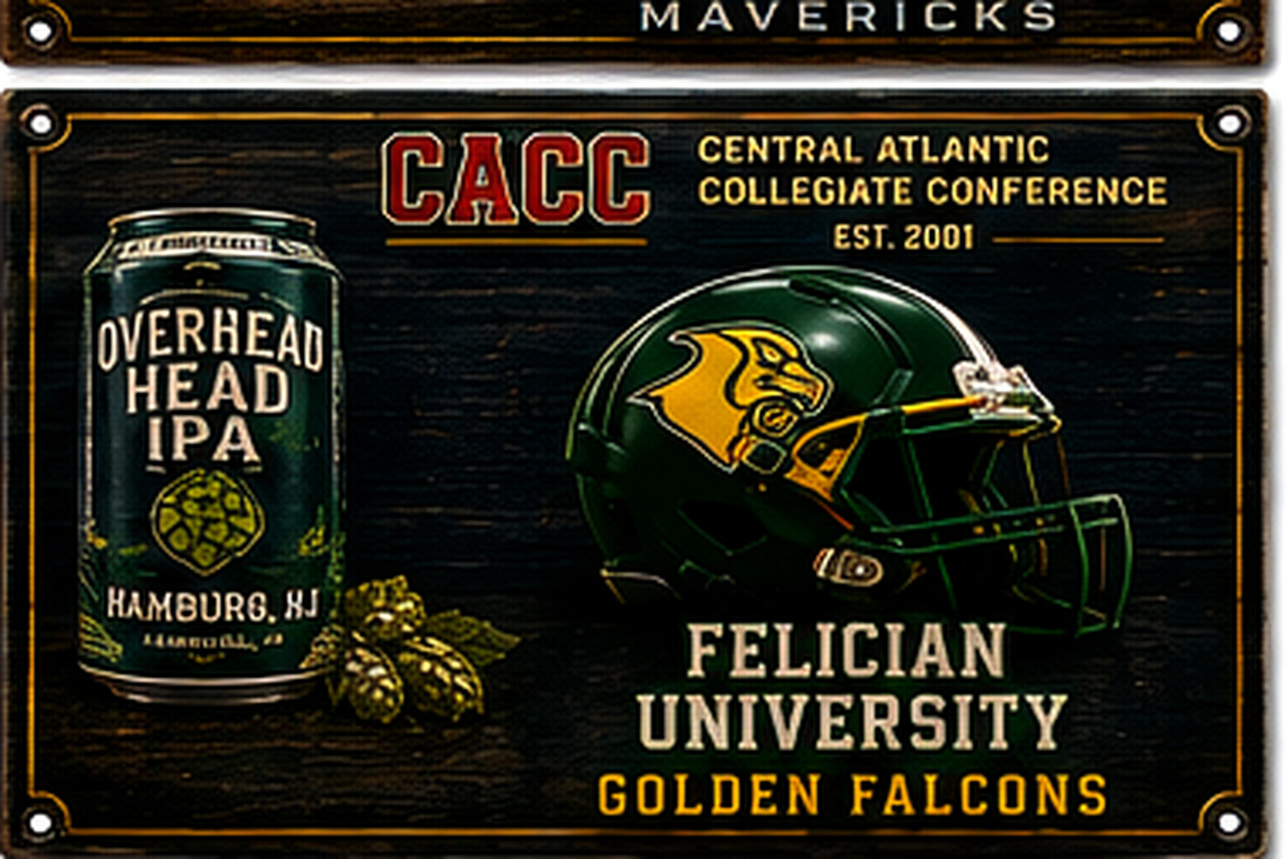 Felician University Golden Falcons Vintage-Style Decorative Sign
