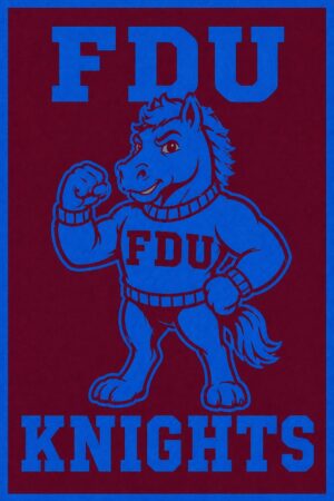 FDU Knights Horse Mascot Maroon and Blue Wall Art