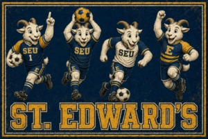 St. Edwards Soccer Goat Mascots Vintage-Style Wall Art