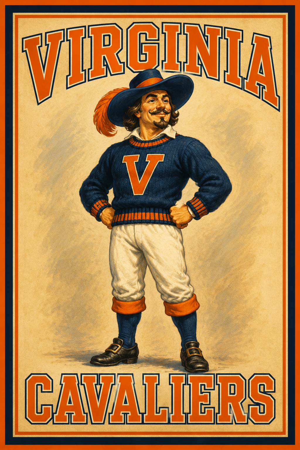 Virginia Cavaliers Vintage-Style Cavalier Wall Art