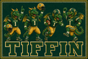 Tiffin Football Dragons Vintage-Style Wall Art