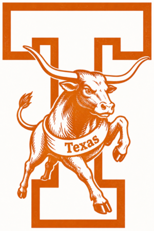 Texas Longhorn Bull Orange Graphic Wall Art