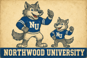 Northwood University Wolf Mascots Vintage-Style Wall Art