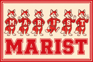 Red Fox Mascot MARIST Vintage-Style Wall Art