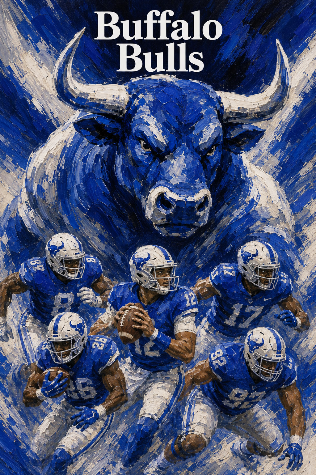 Buffalo Bulls Blue Bull Football Wall Art