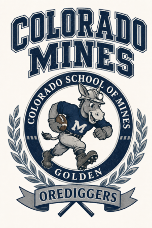 Colorado Mines Orediggers Football Mascot Wall Art