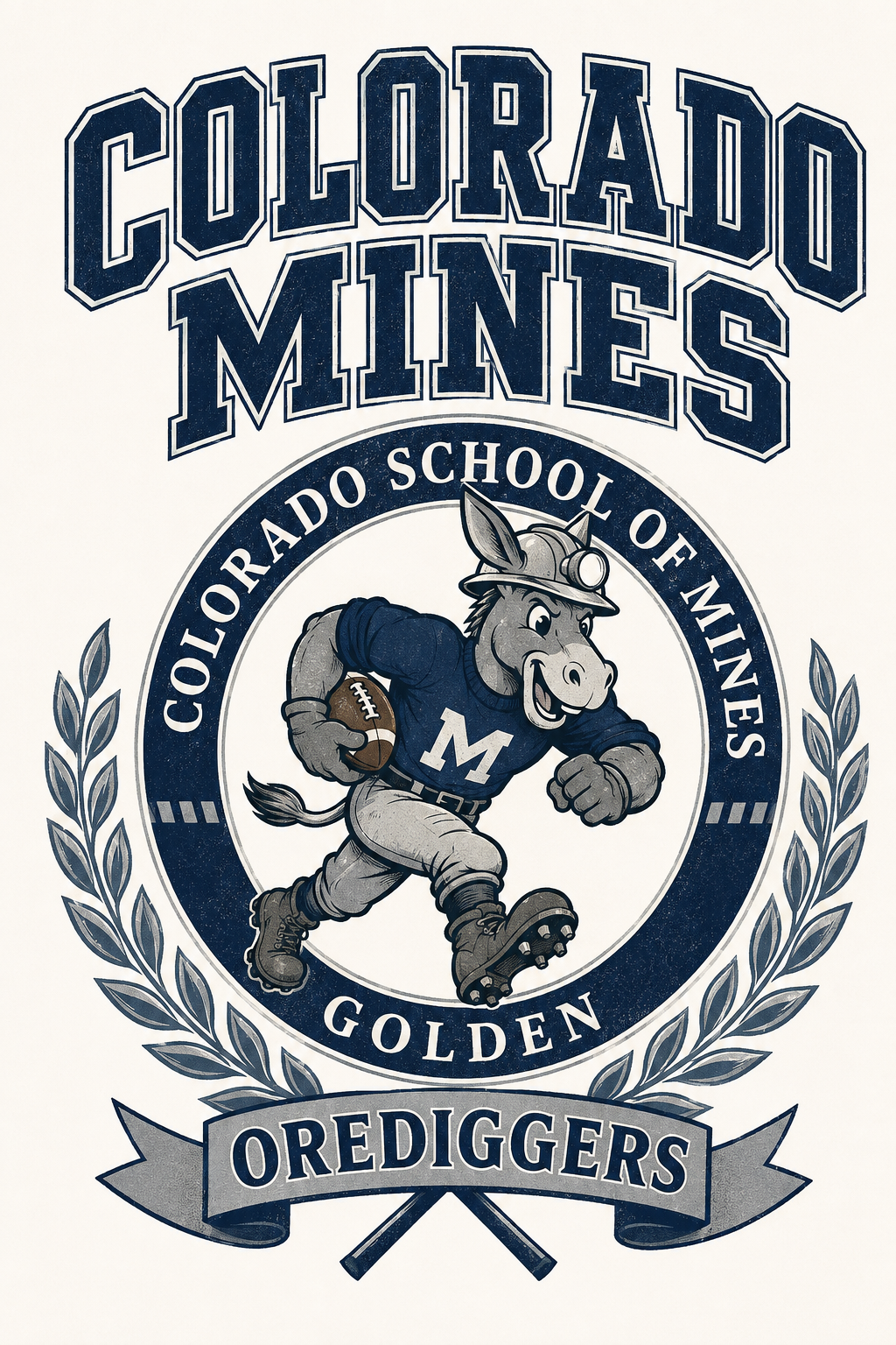 Colorado Mines Orediggers Football Mascot Wall Art