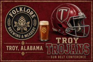 Troy Trojans Football and Folklore Brewing Vintage-Style Wall Art