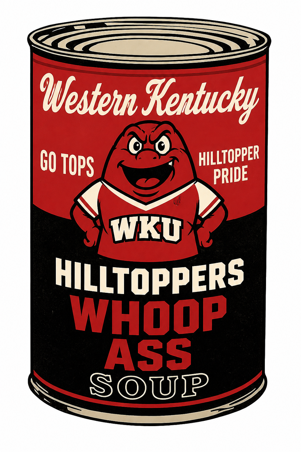 Western Kentucky Hilltoppers Whoop Ass Soup Can Wall Art