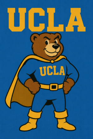 UCLA Bear Superhero Graphic Wall Art Print