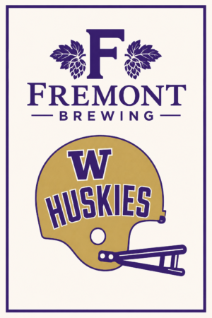 Fremont Brewing W Huskies Helmet Wall Art