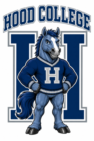 Hood College Blue Horse Mascot Wall Art