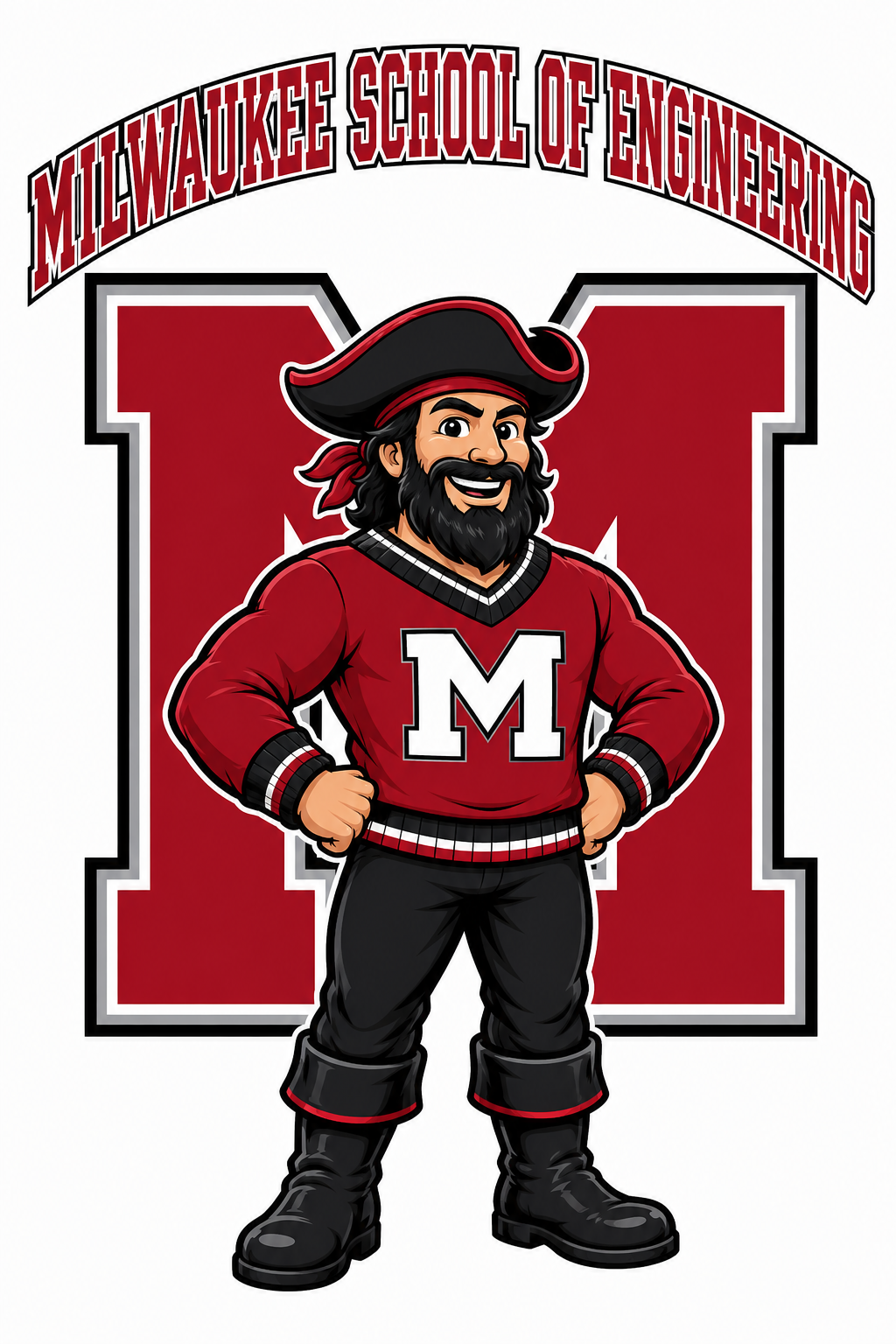 Milwaukee School of Engineering Pirate M Graphic Wall Art