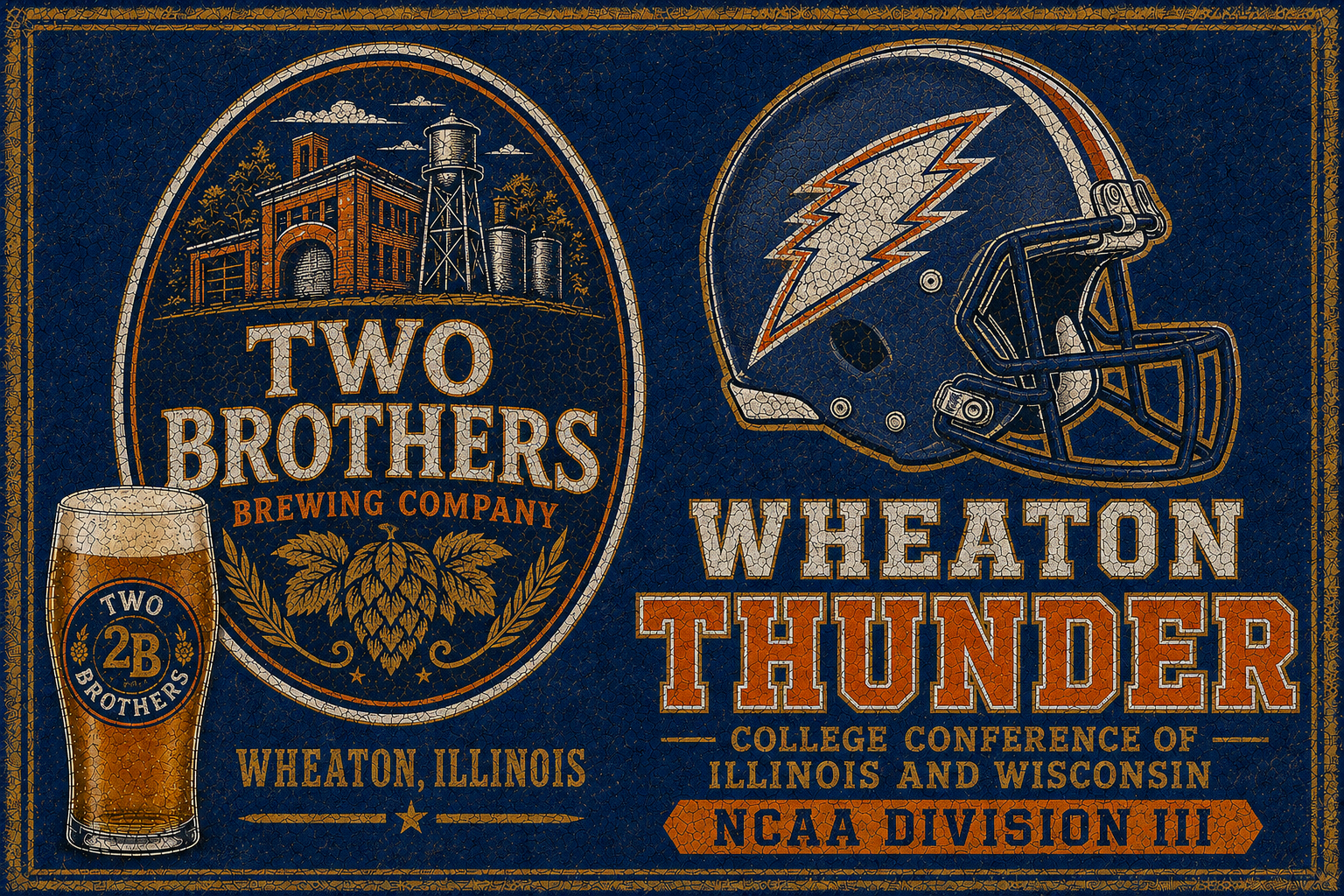 Wheaton Thunder Two Brothers Brewing Company Vintage-Style Wall Art