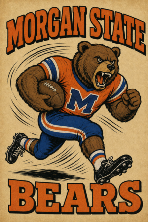 Morgan State Bears Vintage-Style Football Wall Art