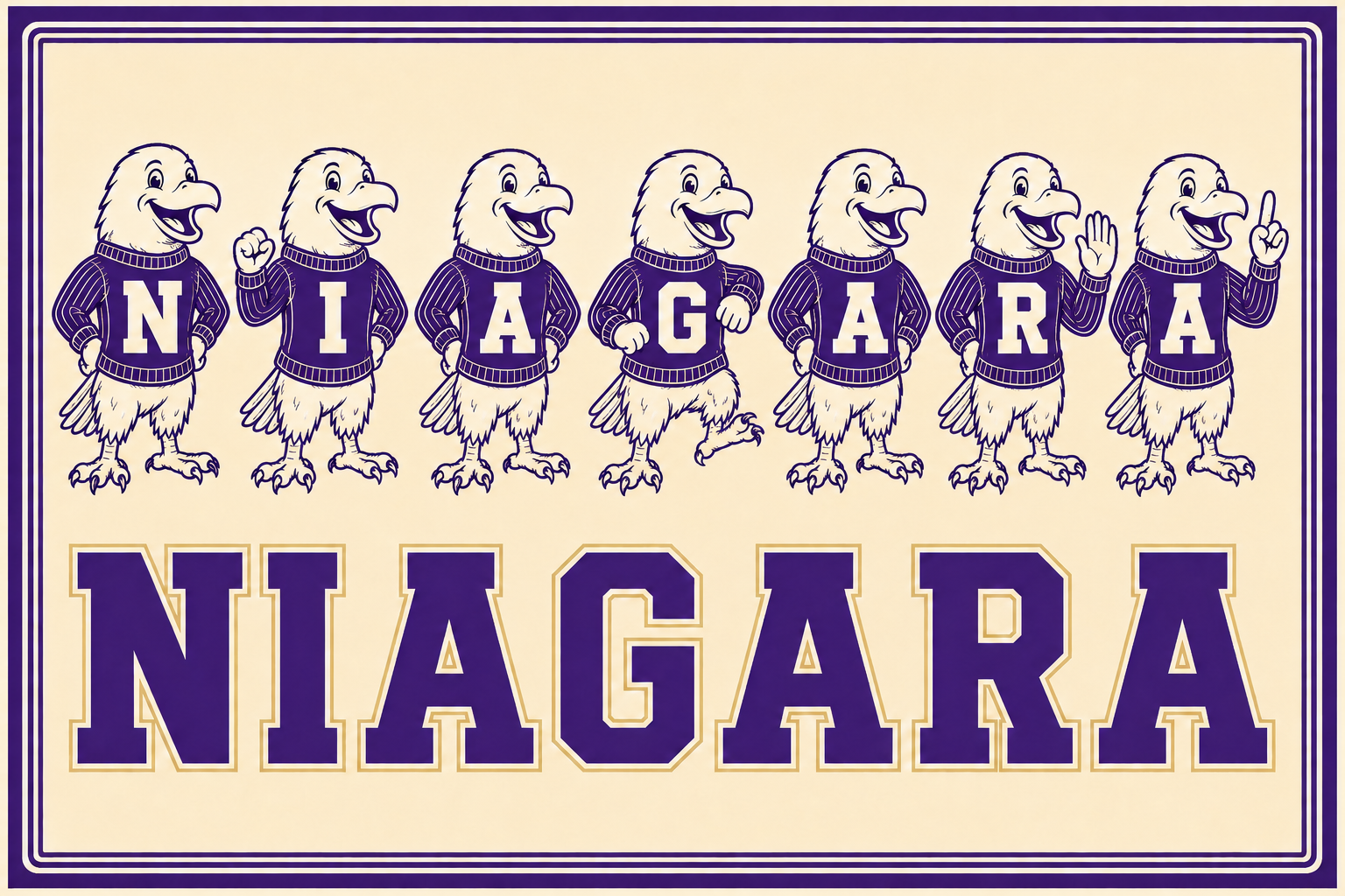 Niagara Cartoon Birds Purple Wall Art Sign