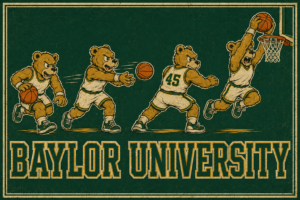 Baylor University Bears Basketball Vintage-Style Wall Art