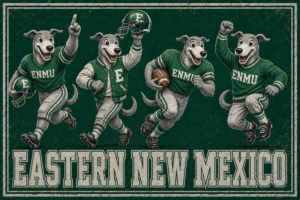 Eastern New Mexico Green Football Greyhounds Vintage-Style Wall Art