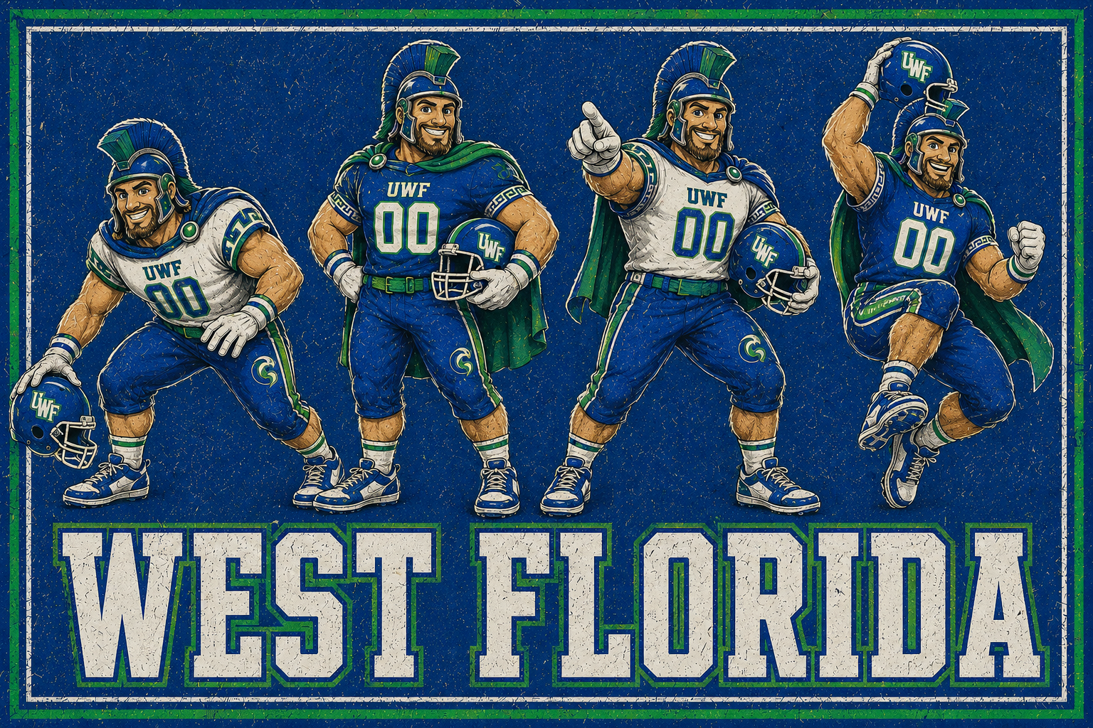 UWF West Florida Gladiator Football Wall Art