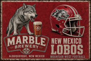 Marble Brewery New Mexico Lobos Football Wall Art