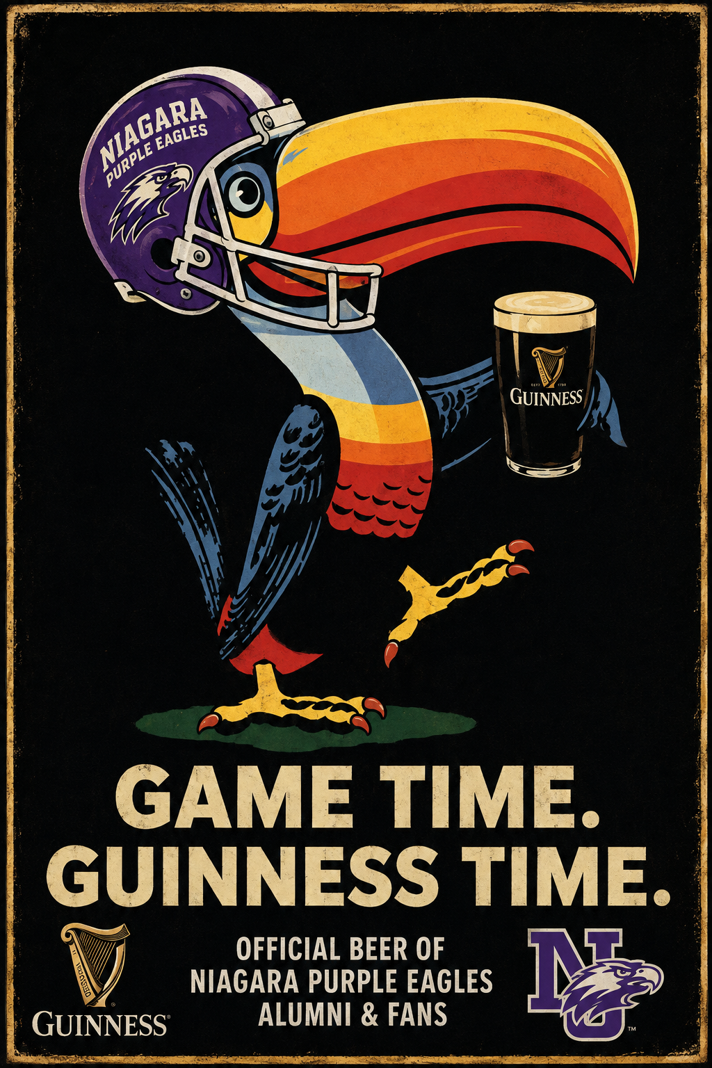 Niagara Purple Eagles Game Time Guinness Eagle Wall Art