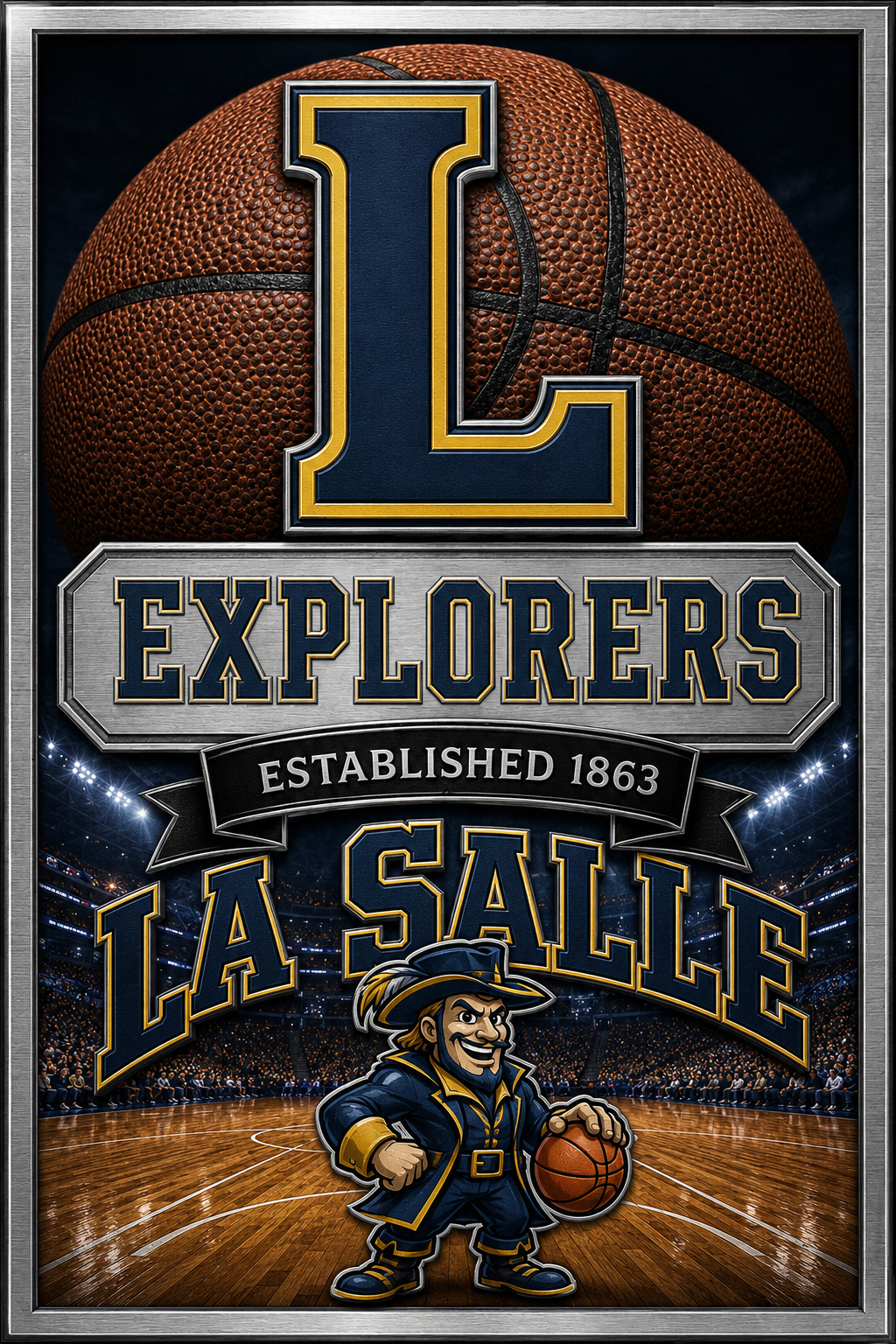 La Salle Explorers Basketball Graphic Wall Art