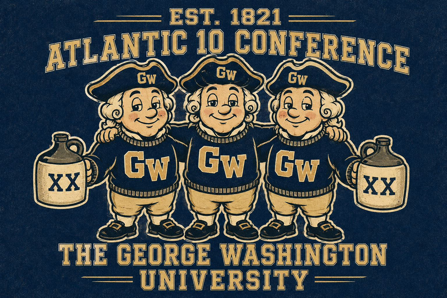 Atlantic 10 Conference George Washington Vintage Graphic