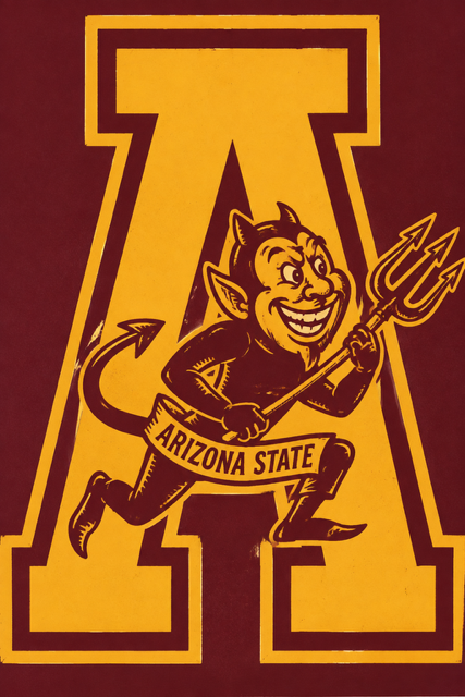 Arizona State Devil Mascot Block A Wall Art