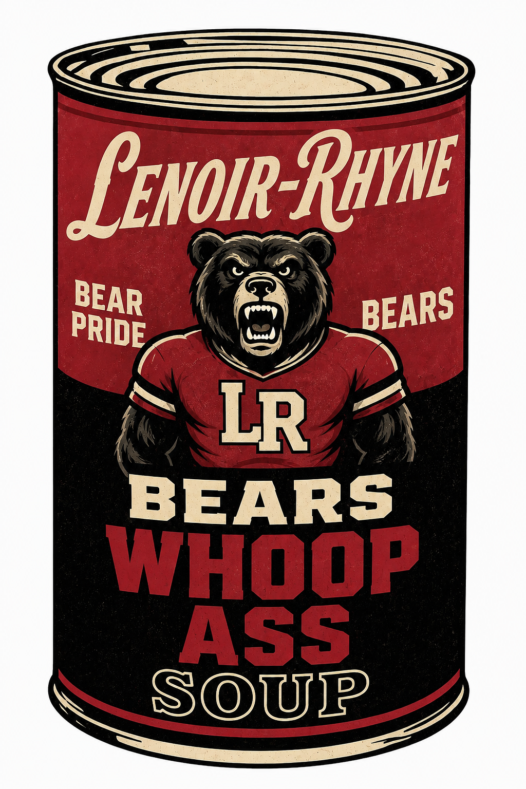 Lenoir-Rhyne Bears Whoop Ass Soup Bear Design Wall Art