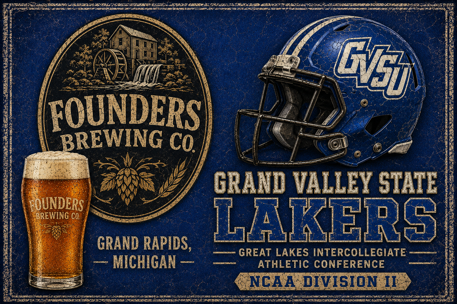 Founders Brewing Co. and Grand Valley State Lakers Wall Art