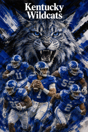 Kentucky Wildcats Blue Football Team Wall Art